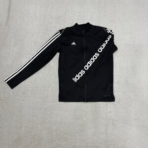 Adidas Women's Medium Black Track Full Zip Jacket Athletic Sport